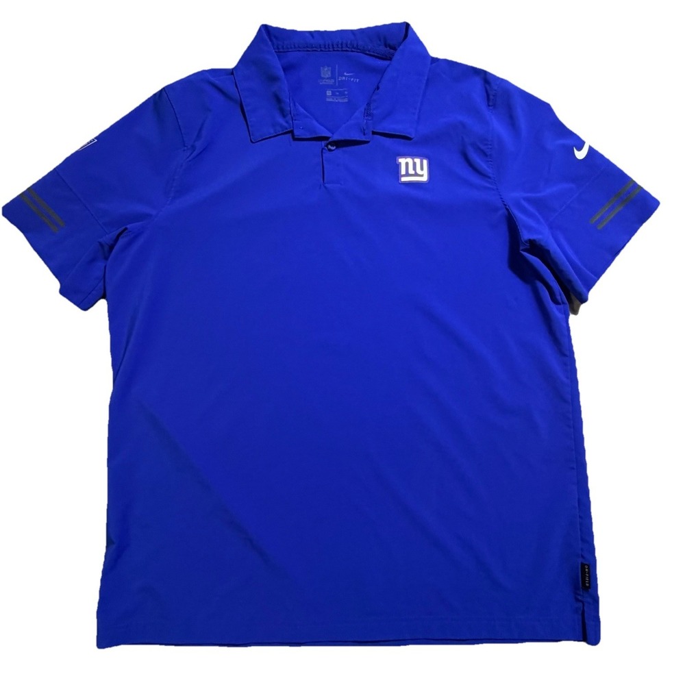 New York Giants Polo Shirt XL Blue Nike Dri Fit NFL On Field Mens